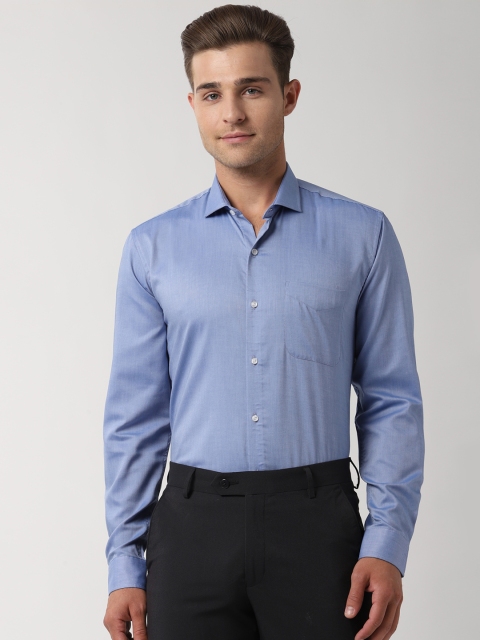 

Peter England Men Blue Regular Fit Solid Formal Shirt