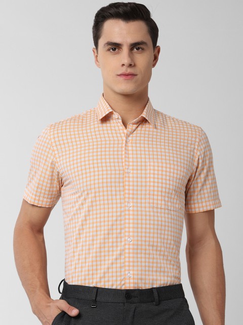 

Peter England Men Yellow & White Skinny Fit Checked Formal Shirt