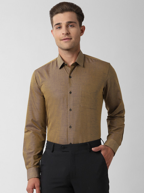 

Peter England Men Khaki Regular Fit Solid Formal Shirt