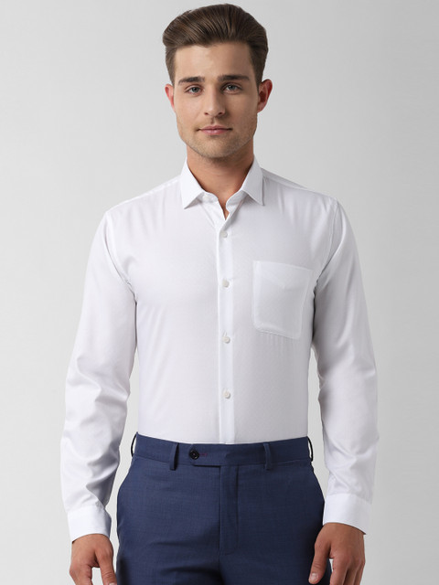 

Peter England Men White Slim Fit Solid Formal Shirt