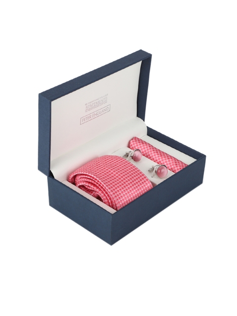 

Peter England Men Pink Printed Accessory Gift Set