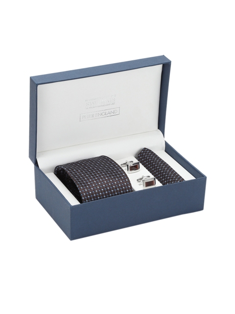 

Peter England Men Brown Printed Accessory Gift Set