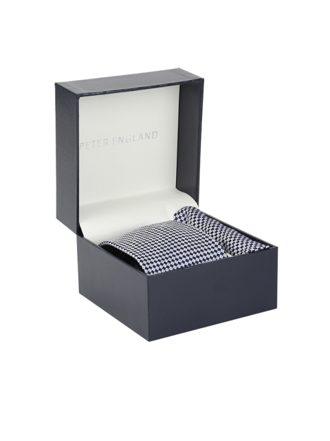 

Peter England Men Navy Blue & White Accessory Gift Set