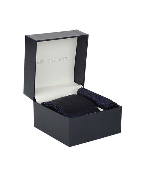 

Peter England Men Navy Blue Patterned Accessory Gift Set