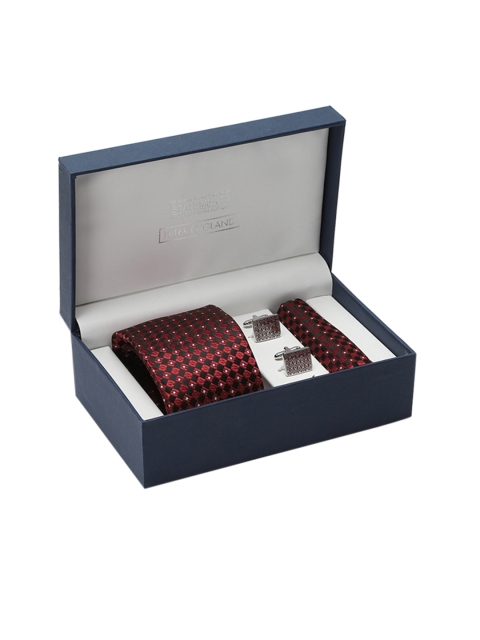 

Peter England Men Maroon & Silver-Toned Accessory Gift Set