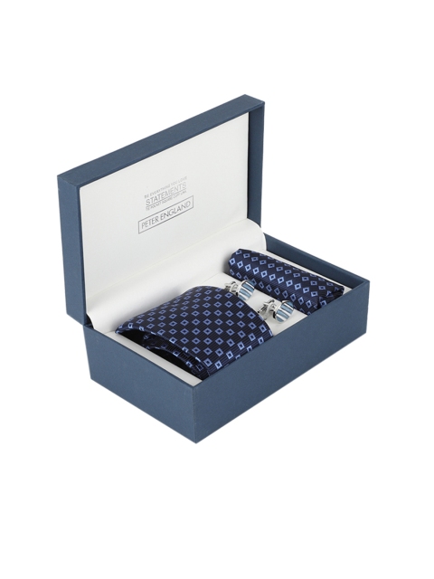 

Peter England Men Blue Patterned Accessory Gift Set