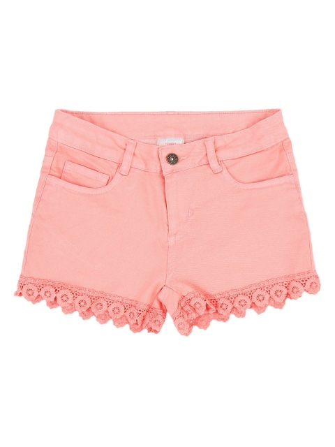 

Pantaloons Junior Girls Coral Orange Hot Pants Shorts