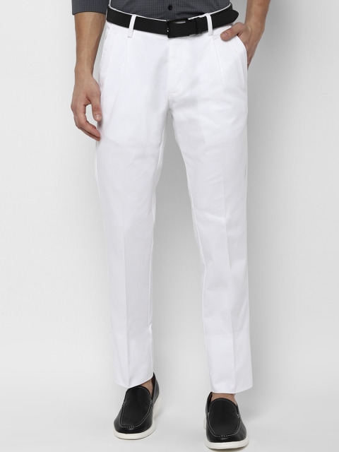 

Allen Solly Men White Regular Fit Solid Regular Trousers