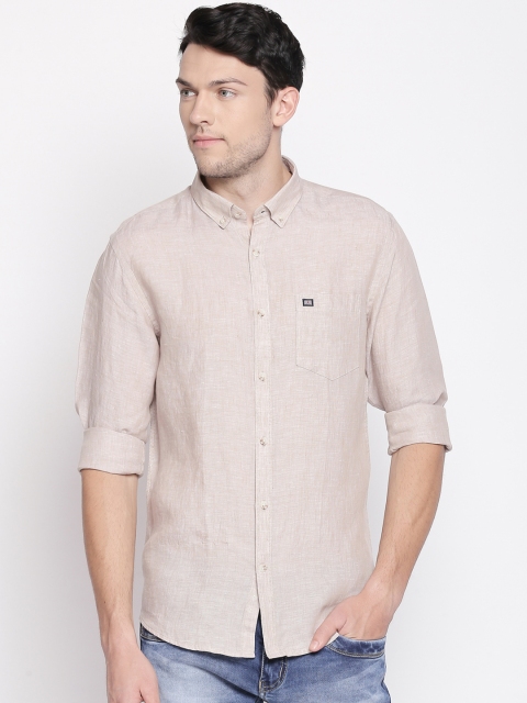 

BYFORD by Pantaloons Men Beige Slim Fit Solid Casual Shirt