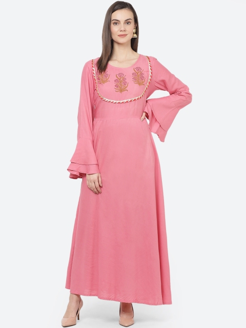 

aayusika Women Pink Printed Ethnic Maxi Dress