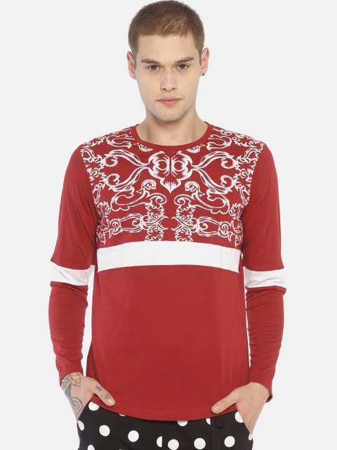 

IMPACKT Men Red & White Ethnic Motifs Printed Round Neck T-shirt