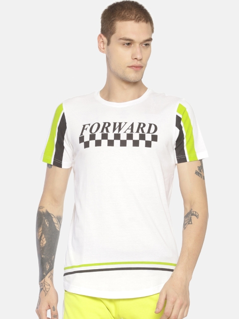 

IMPACKT Men White & Black Printed Round Neck T-shirt