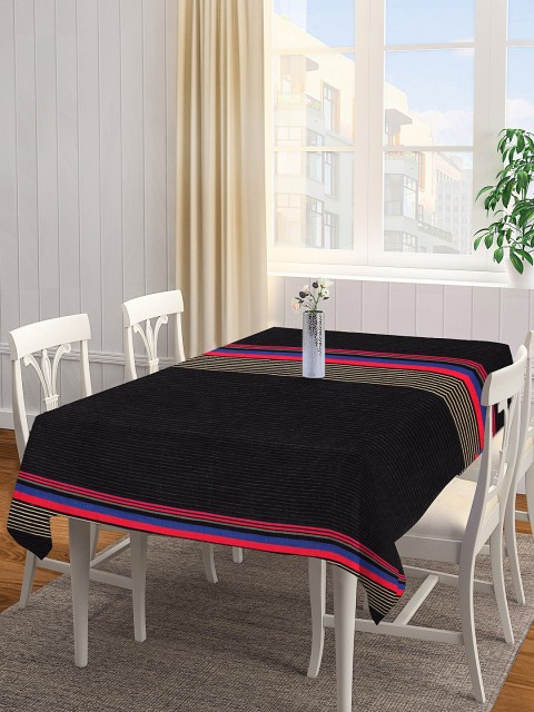 

NEUDIS Black & Red Striped Premium Cotton Coudray 6-Seater Table Cover