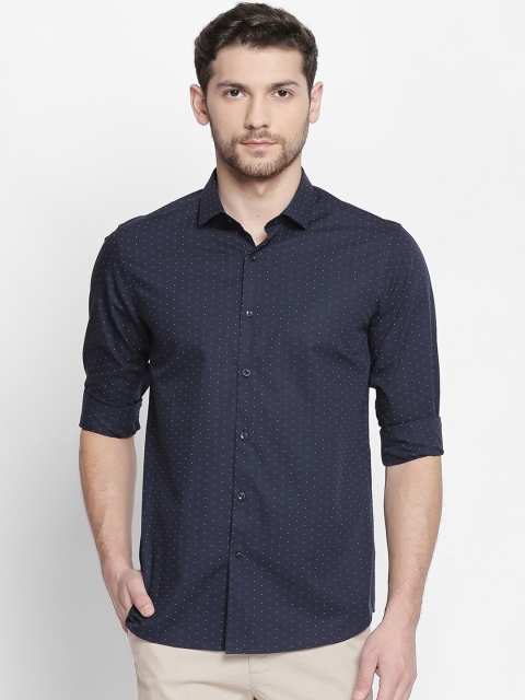 

RICHARD PARKER by Pantaloons Men Navy Blue Slim Fit Printed Casual Shirt