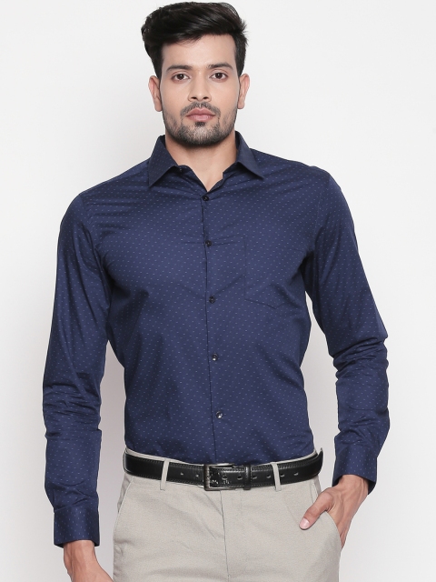 

RICHARD PARKER by Pantaloons Men Navy Blue Slim Fit Printed Party Shirt