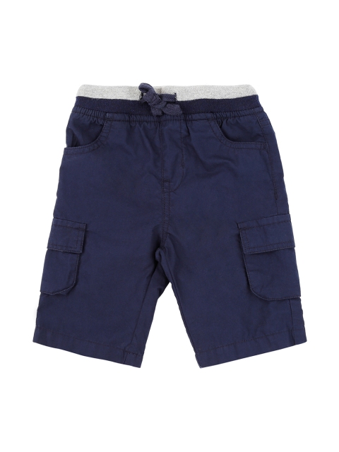 

Pantaloons Baby Boys Navy Blue Solid Cargo Shorts
