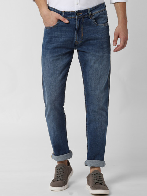 

Peter England Casuals Men Blue Tapered Fit Mid-Rise Clean Look Stretchable Jeans