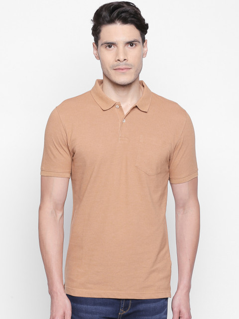 

BYFORD by Pantaloons Men Beige Solid Polo Collar T-shirt