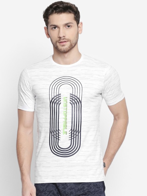 

Ajile by Pantaloons Men White Printed Round Neck Pure Cotton T-shirt