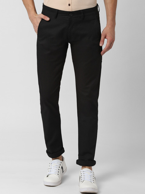 

Peter England Casuals Men Black Skinny Fit Solid Regular Trousers