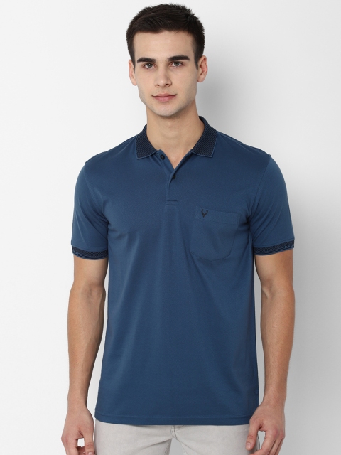 

Allen Solly Men Teal Blue Solid Polo Collar T-shirt