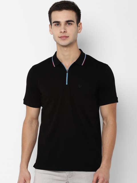 

Allen Solly Men Black Solid Polo Collar T-shirt
