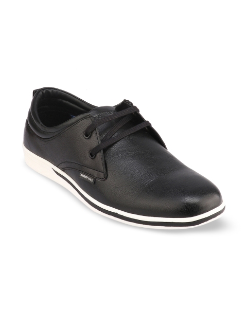 

Red Chief Men Black Solid Leather Derbys