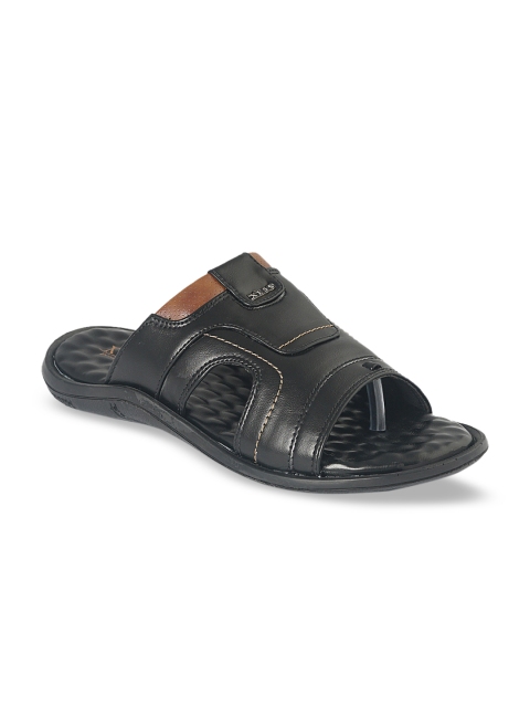 

XESS by iD Men Black Leather Comfort Sandals