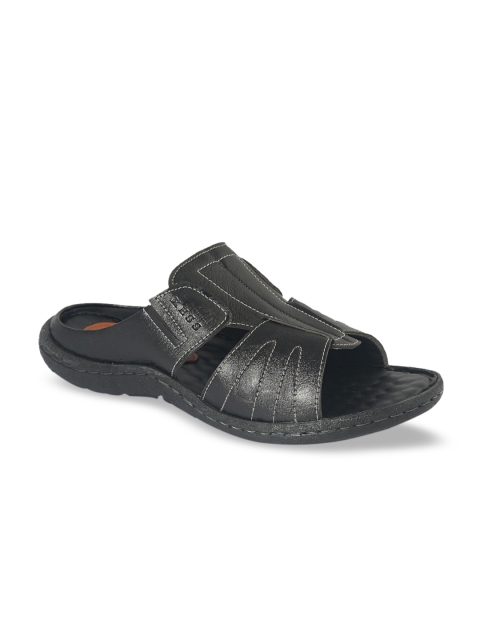 

XESS by iD Men Black Leather Comfort Sandals