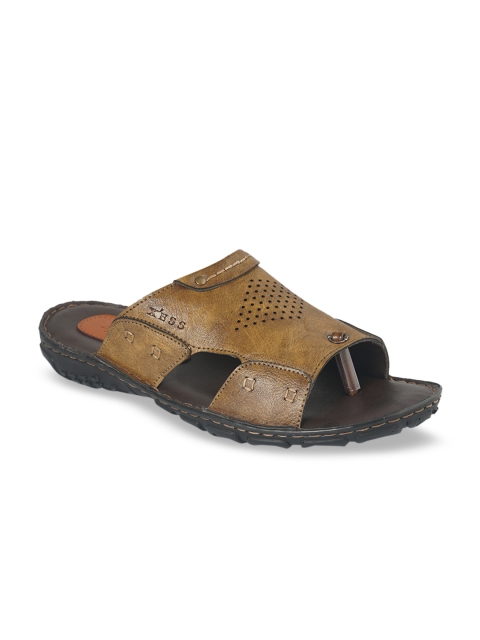

XESS by iD Men Tan Brown Leather Comfort Sandals