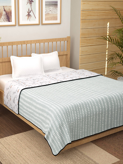 

Story@home White & Grey Floral Mild Winter 150 GSM Double Bed Dohar