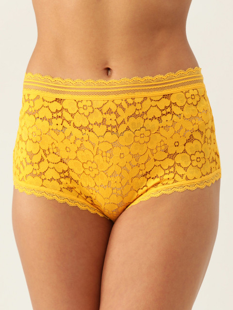 

Marks & Spencer Women Yellow Lace Boy Shorts T618222