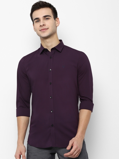 

Allen Solly Men Purple Slim Fit Solid Casual Shirt