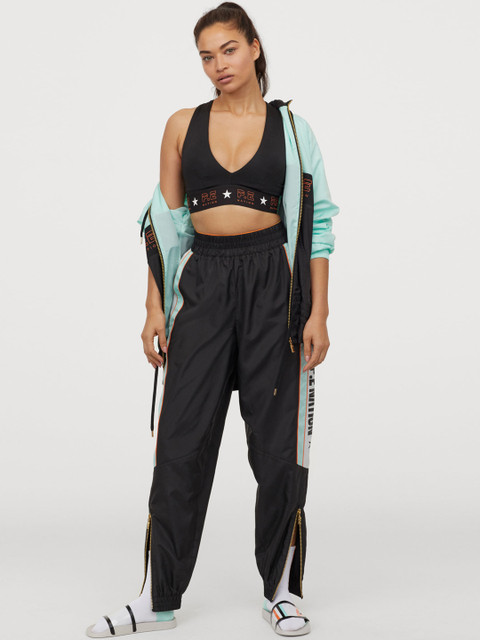 

H&M Women Black Printed Track pants