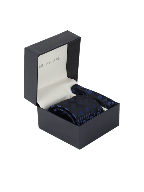 

Peter England Men Black & Blue Patterned Accessory Gift Set