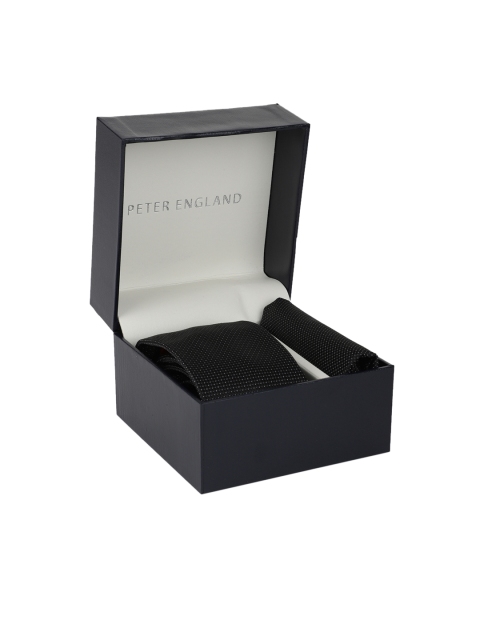 

Peter England Men Black Patterned Accessory Gift Set