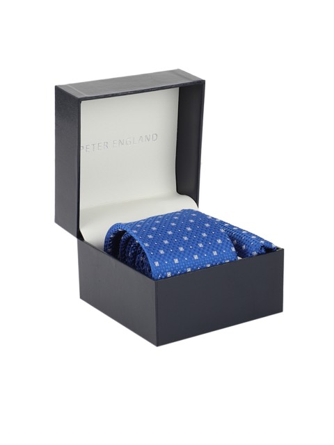 

Peter England Men Blue & White Tie & Pocket Patterned Square Accessory Gift Set