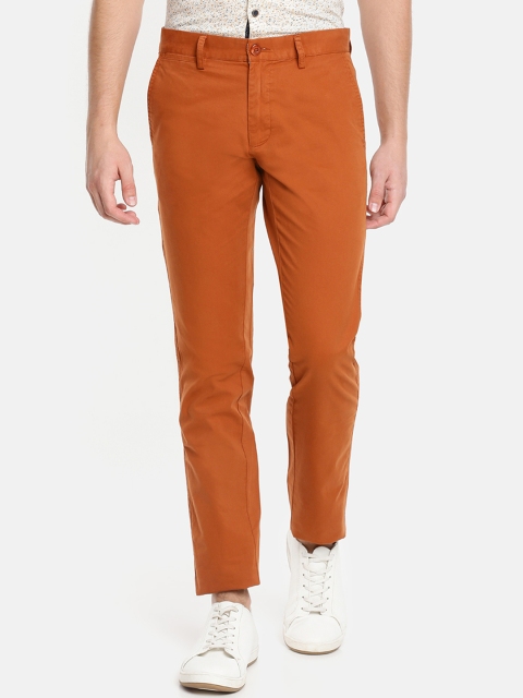 

JDC Men Rust Brown Solid Regular Trousers