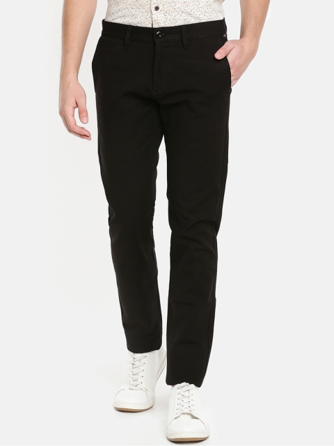 

JDC Men Black Solid Regular Trousers