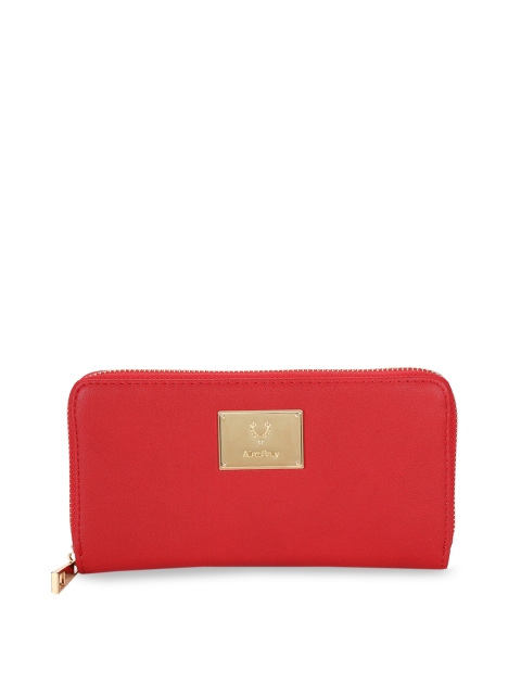 

Allen Solly Woman Red Solid Zip Around Wallet