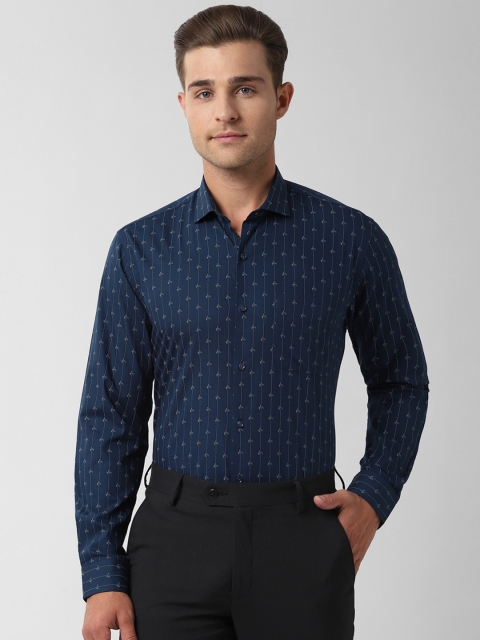 

Peter England Men Navy Blue & Assorted Regular Fit Printed Formal Shirt