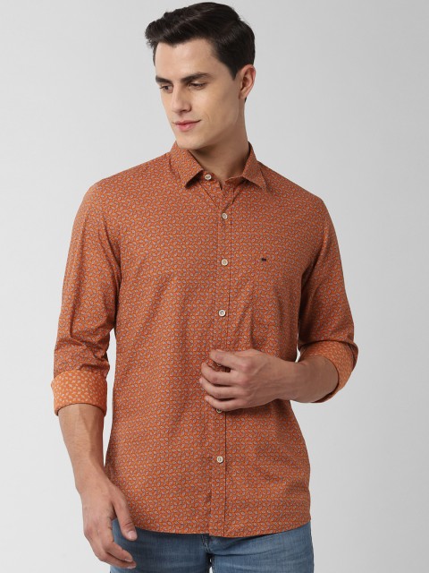 

Peter England Casuals Men Orange Slim Fit Printed Casual Shirt