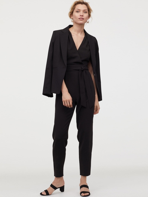 

H&M Women Black Solid V-neck Jumpsuit