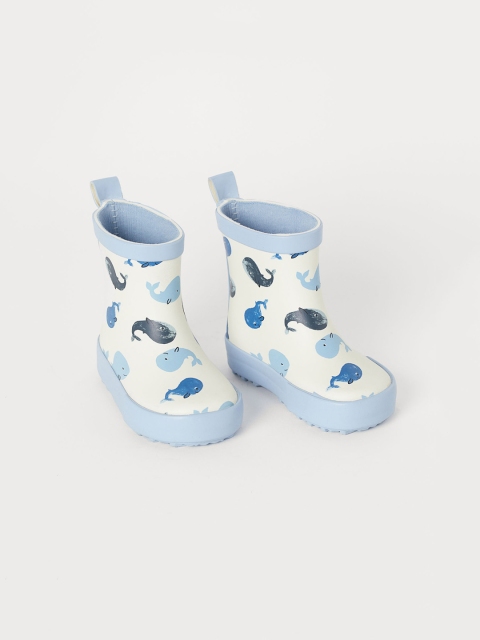 

H&M Girls White Patterned Wellingtons