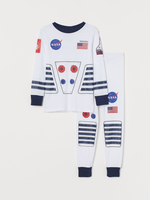 

H&M Boys White & Blue Jersey pyjamas