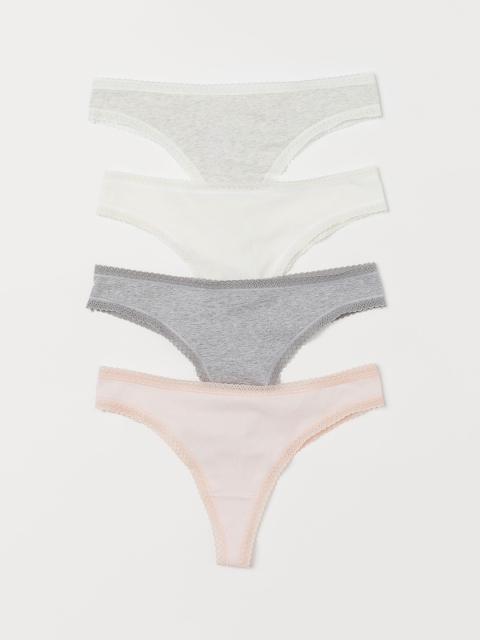 

H&M Women 4-Pack Brazilian Briefs 0614854014, Pink