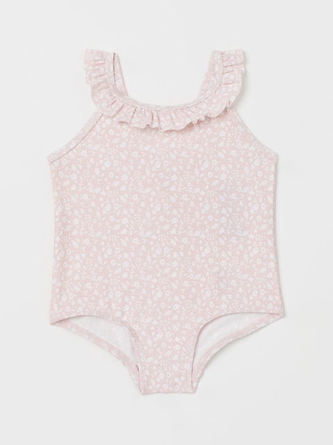 

H&M Girls Pink & White Swimsuit With Frills