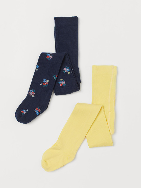 

H&M Women 2-Pack Fine-Knit Tights, Blue