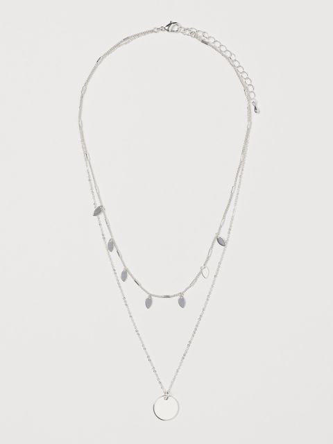 

H&M Women Two-strand Pendant Necklace, Silver