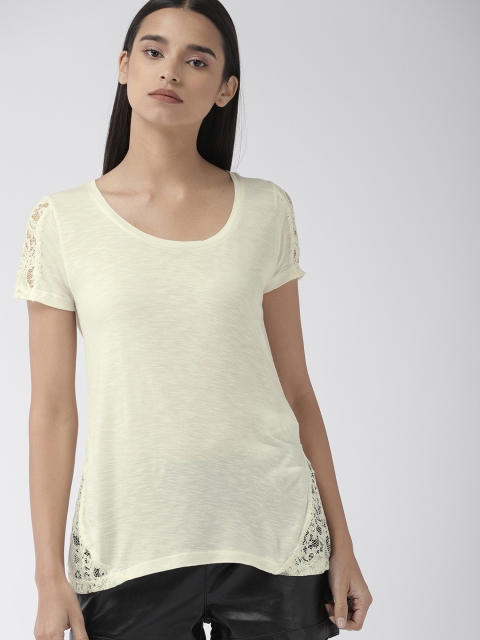 

FOREVER 21 Women Cream Solid Top